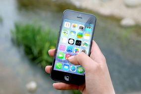 Person holding smartphone